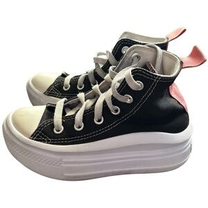 Converse Girls Black and Coral platform High-Tops Sneakers Size 11